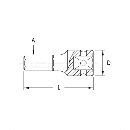 [GENIUS TOOLS] 3/8″ Dr. Impact Hex Head Driver 76mmL