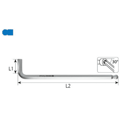 [PB SWISS TOOLS] PB 212 L , Ball point hex key L-wrenches for hexagon socket screws, long type