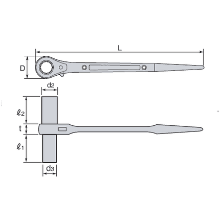 [SUPER TOOL] RATCHET WRENCH-Double Size (Double Long Socket Type)