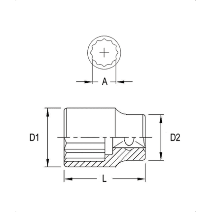 [GENIUS TOOLS] 1/2" Dr. 12 pt. Metric Hand Sockets