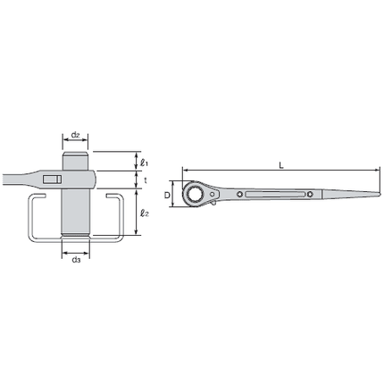 [SUPER TOOL] RATCHET WRENCH- Double Size (Long Socket Type)