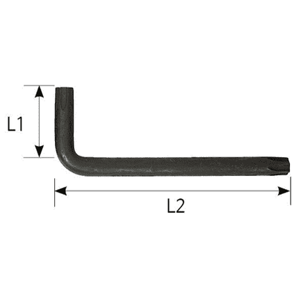 [WIHA] L-keys  TORX®, short, black oxidised 363