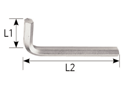 [WIHA] L-keys Hex, inch design short, brilliant nickel-plated 351 Zoll