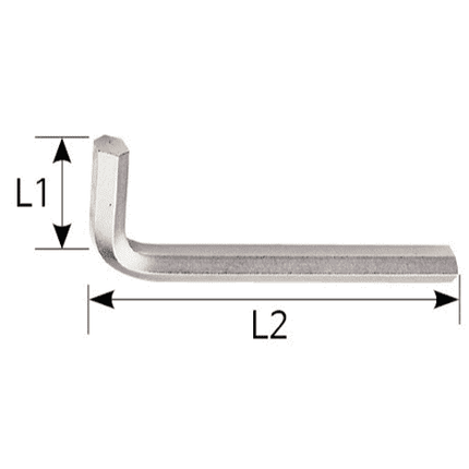 [WIHA] L-keys Hex, inch design short, brilliant nickel-plated 351 Zoll