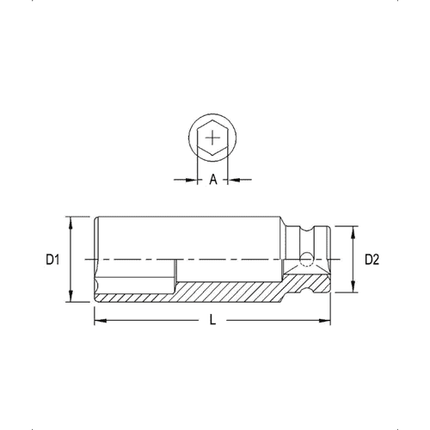 [GENIUS TOOLS] 1/2" Dr. 6 pt. Metric Deep Impact Sockets Cr-Mo