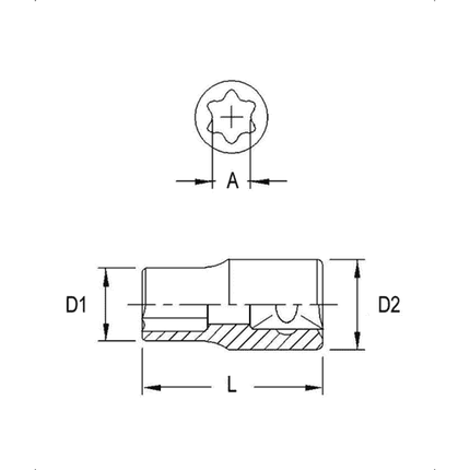 [GENIUS TOOLS]  1/4" Dr. E-Star Hand Sockets