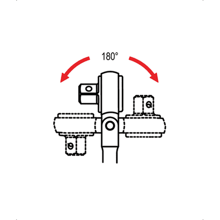 [GENIUS TOOLS] 1/4" Dr. 72 Teeth Flex Head Ratchet - Chrome Handle | 200-7159