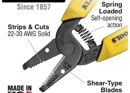 [KLEIN TOOLS] Wire Stripper/Cutter (22-30 AWG Solid No.11047) | 218-0179