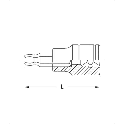 [GENIUS TOOLS]  3/8" Dr. Metric Wobble Hex Bit Sockets-50mmL