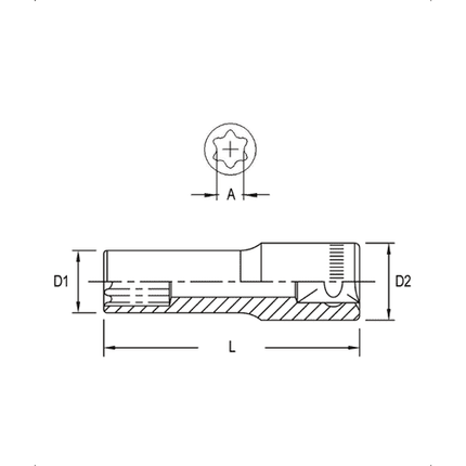 [GENIUS TOOLS]  1/2" Dr. E-Star Deep Hand Sockets