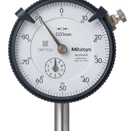 Mitutoyo 2046S, 0.01mm X 10mm Dial Indicator, 0-100, Lug Back, Series 2, 8mm Stem