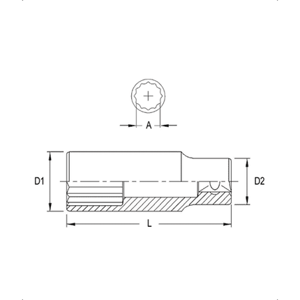 [GENIUS TOOLS] 1/2" Dr. 12 pt. Metric Deep Hand Sockets