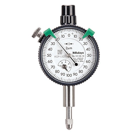 Mitutoyo 1013S-10 Dial Indicator, 0-100-0 Reading, 0-1mm Range,