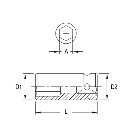 [GENIUS TOOLS] 1/2" Dr. 6 pt. Metric Semi-Deep Thin Wall Impact Sockets Cr-Mo