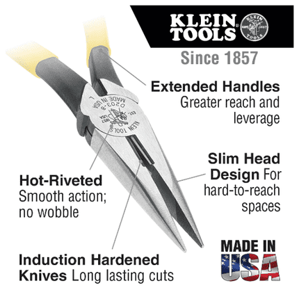 [KLEIN TOOLS] 6'' Long Nose Pliers Side-Cutting (No.D203-6) | 218-0133