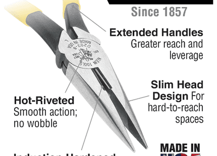 [KLEIN TOOLS] 8'' Long Nose Pliers Side-Cutting (No.D203-8) | 218-0142