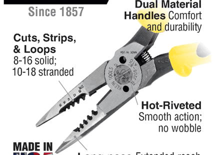 [KLEIN TOOLS] All-Purpose Pliers, Spring Loaded (No.J206-8C) | 218-0443
