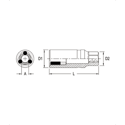 [GENIUS TOOLS] 1/2" Dr. Metric Stud Remover Sockets