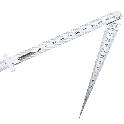 Shinwa Taper gauge 1 to 15 mm with straightedge