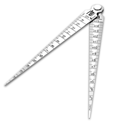 Shinwa Taper gauge double 1 to 15 mm with gap / hole diameter / length measurement scale